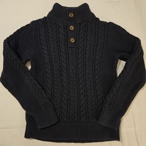 GAP Navy Blue Cotton MockNeck Sweater